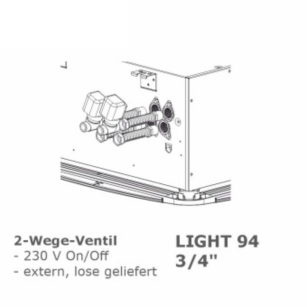 2 Wege Ventilbaugruppen 3/4", LIGHT 94, extern, lose